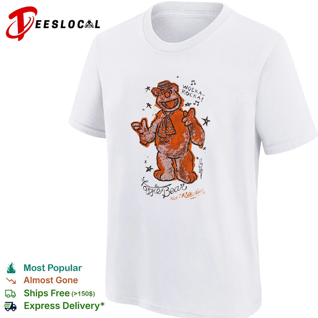 Fozzie Bear wocka rocka rock n roller coaster muppet tie shirt
