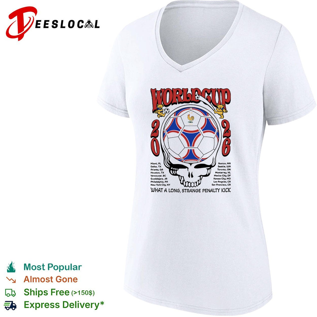 France World Cup 2026 Grateful Dead skull dancing bears what a long strange penalty kick shirt