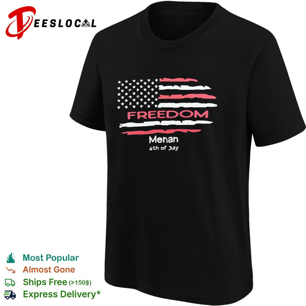 Freedom Menan 4th of July United States Flag Themed Patriotic Independence Day shirt