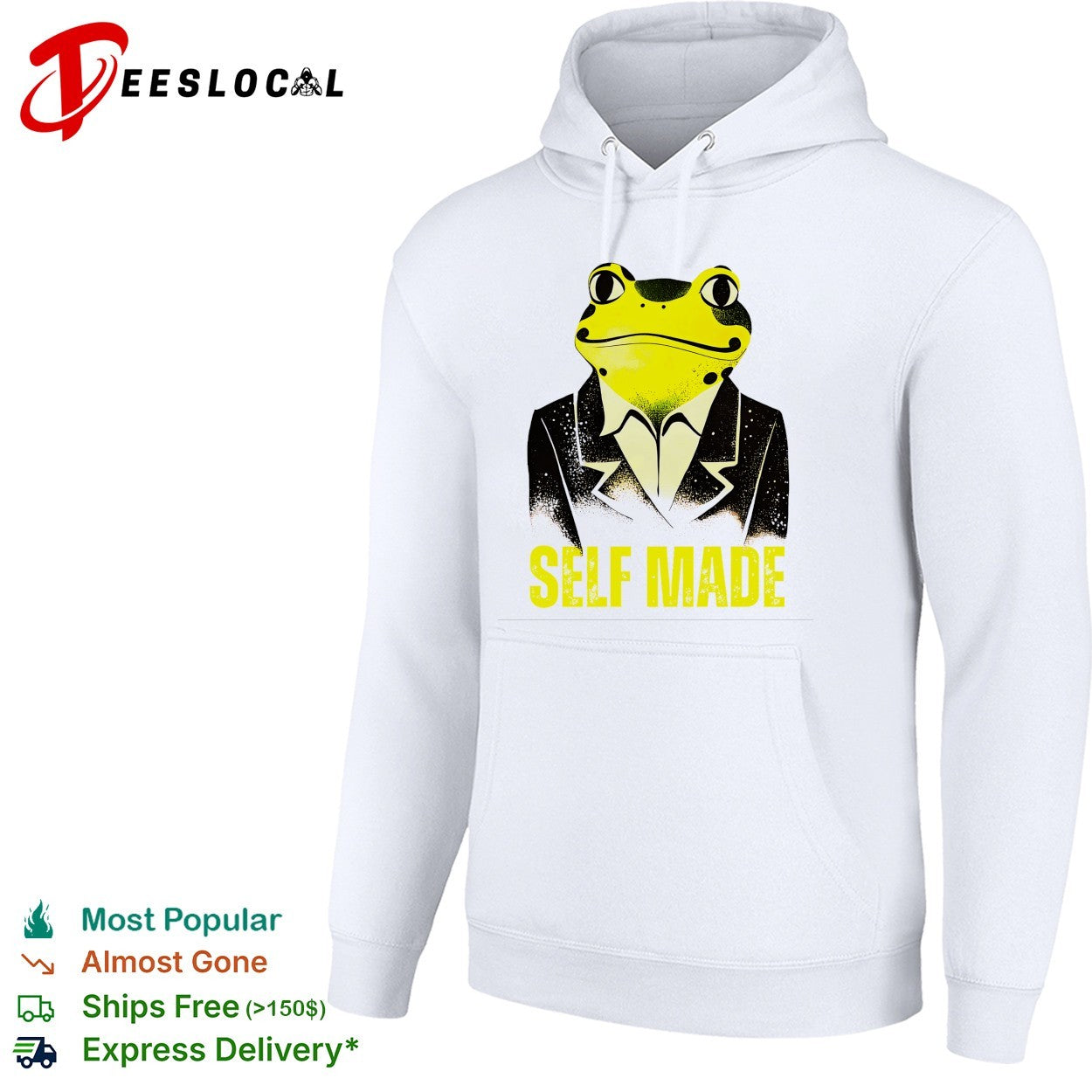 Frog wearing business suit self made shirt