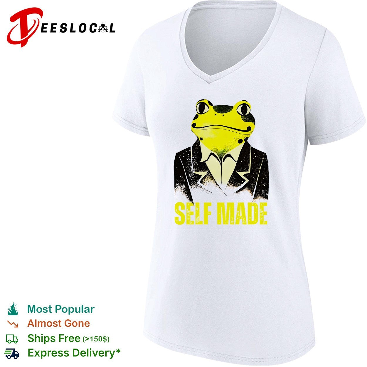 Frog wearing business suit self made shirt