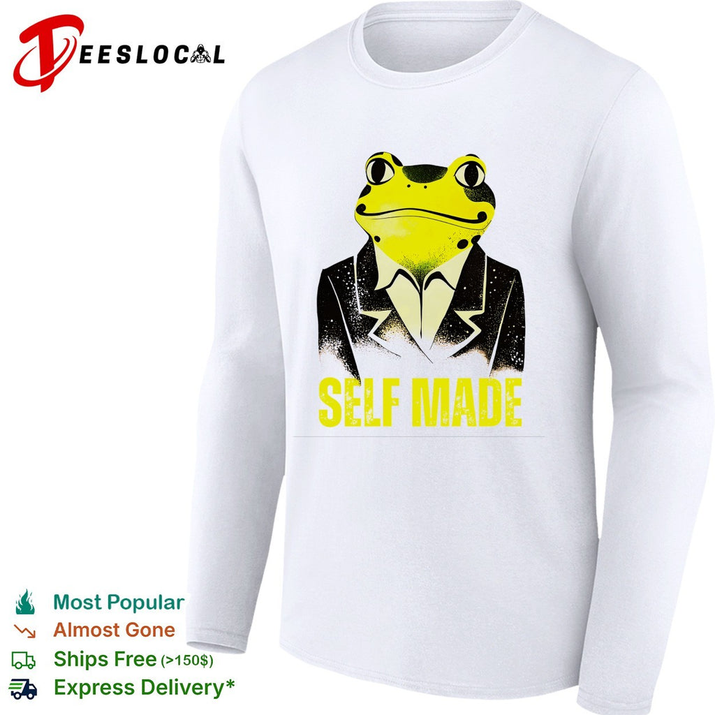 Frog wearing business suit self made shirt
