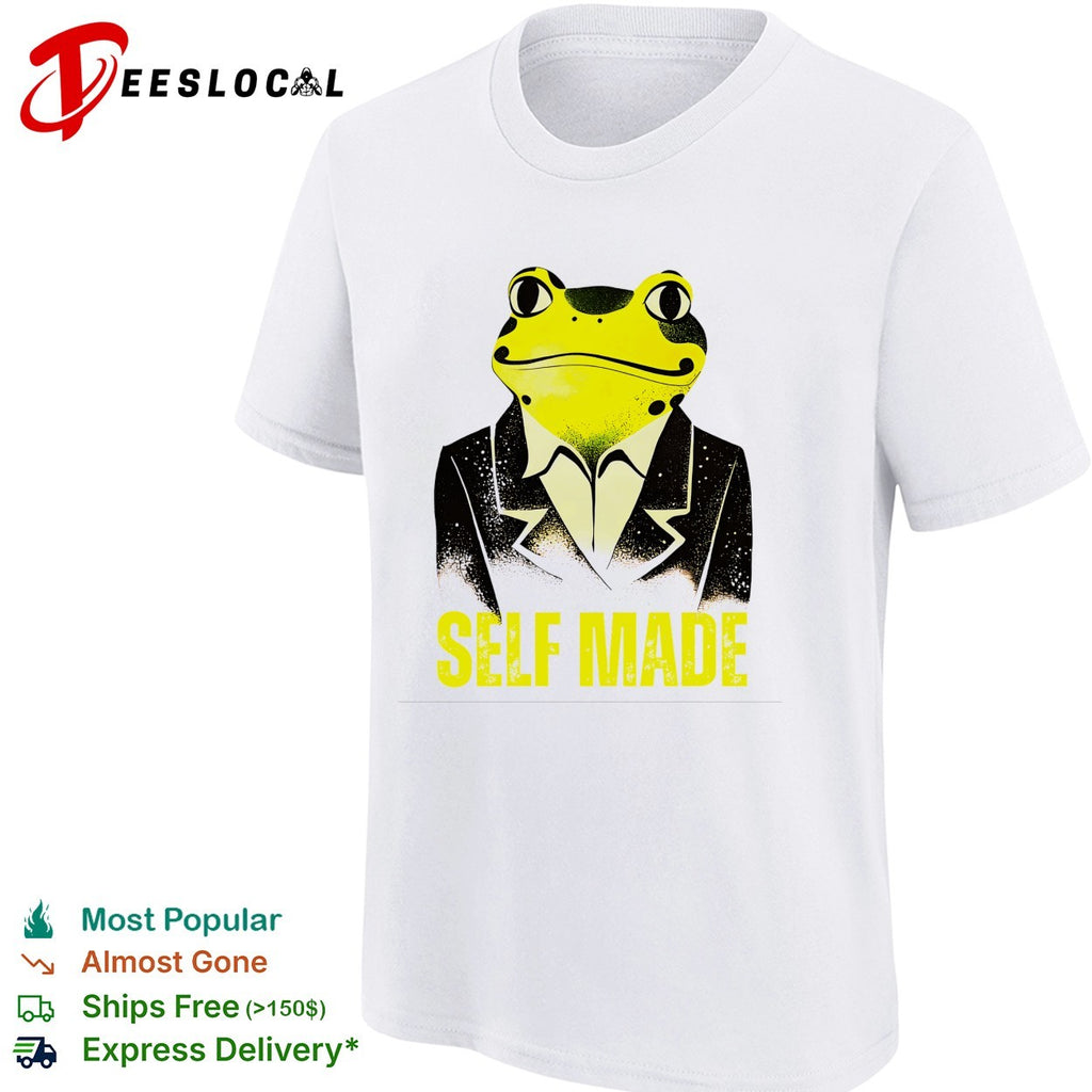 Frog wearing business suit self made shirt