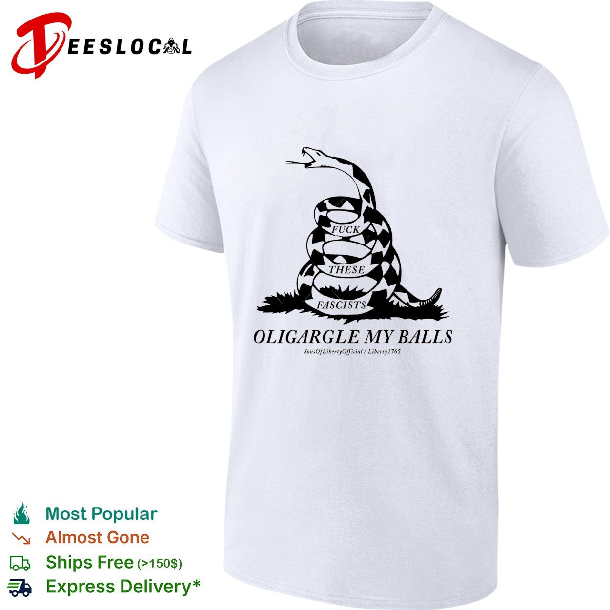 Fuck These Fascists Oligargle My Balls Gadsden flag shirt