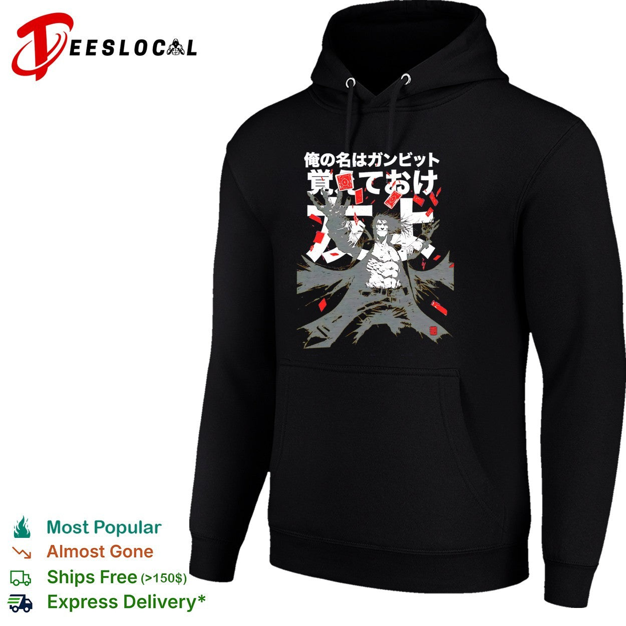 Gambit X Men throwing playing cards manga shirt