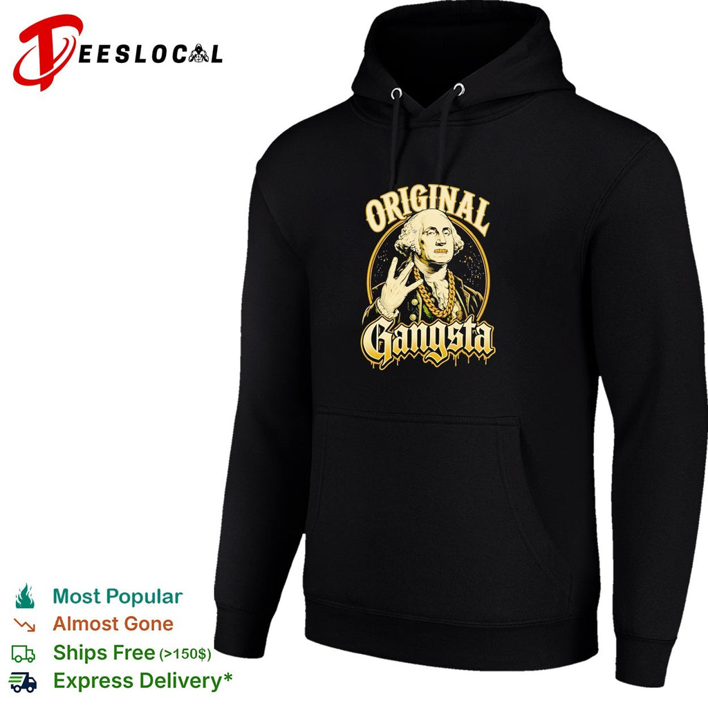 Gangsta George Washington Gangster ith gold teeth vintage shirt