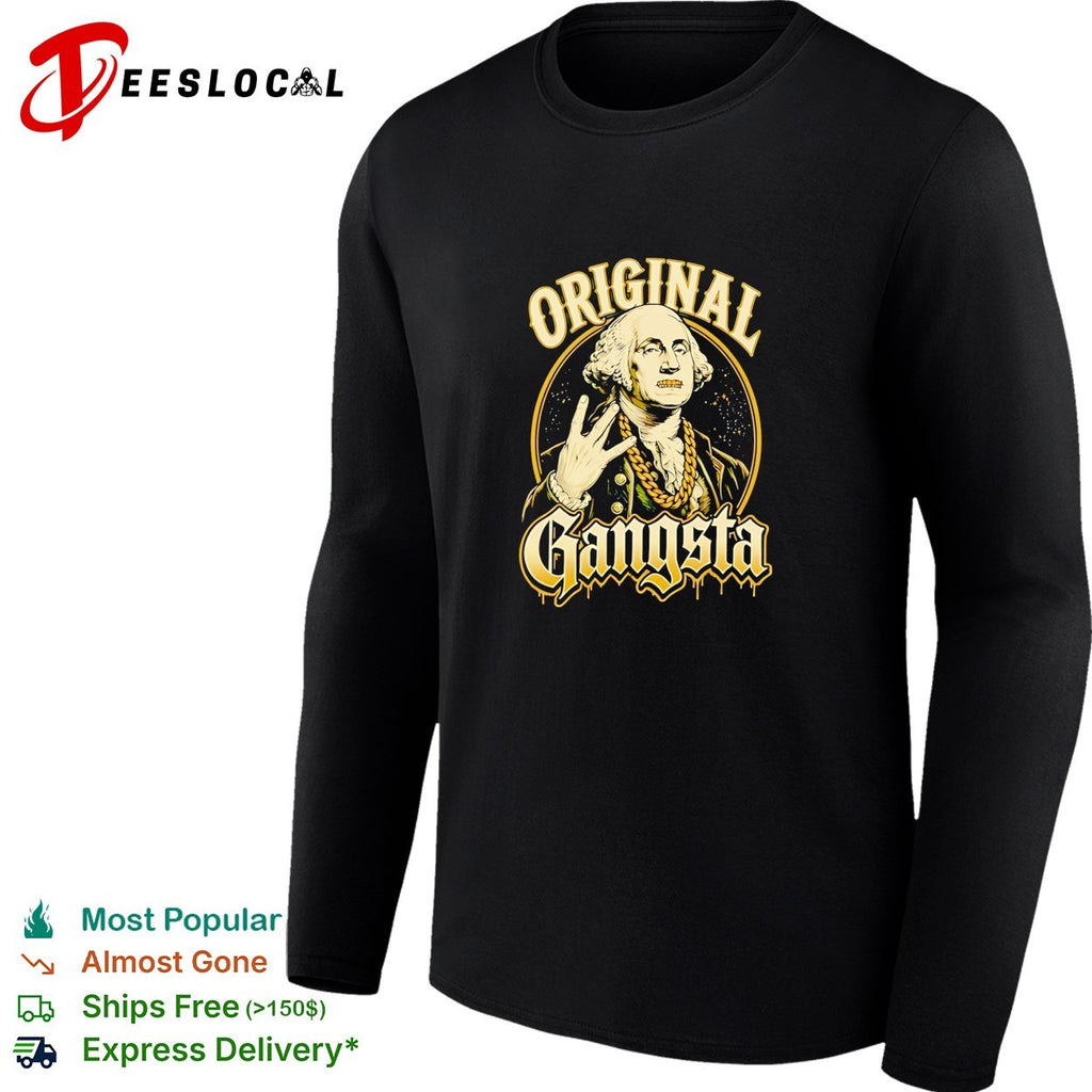 Gangsta George Washington Gangster ith gold teeth vintage shirt