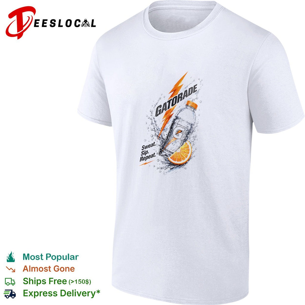 Gatorade sweat sip repeat lightning bolt orange slice shirt