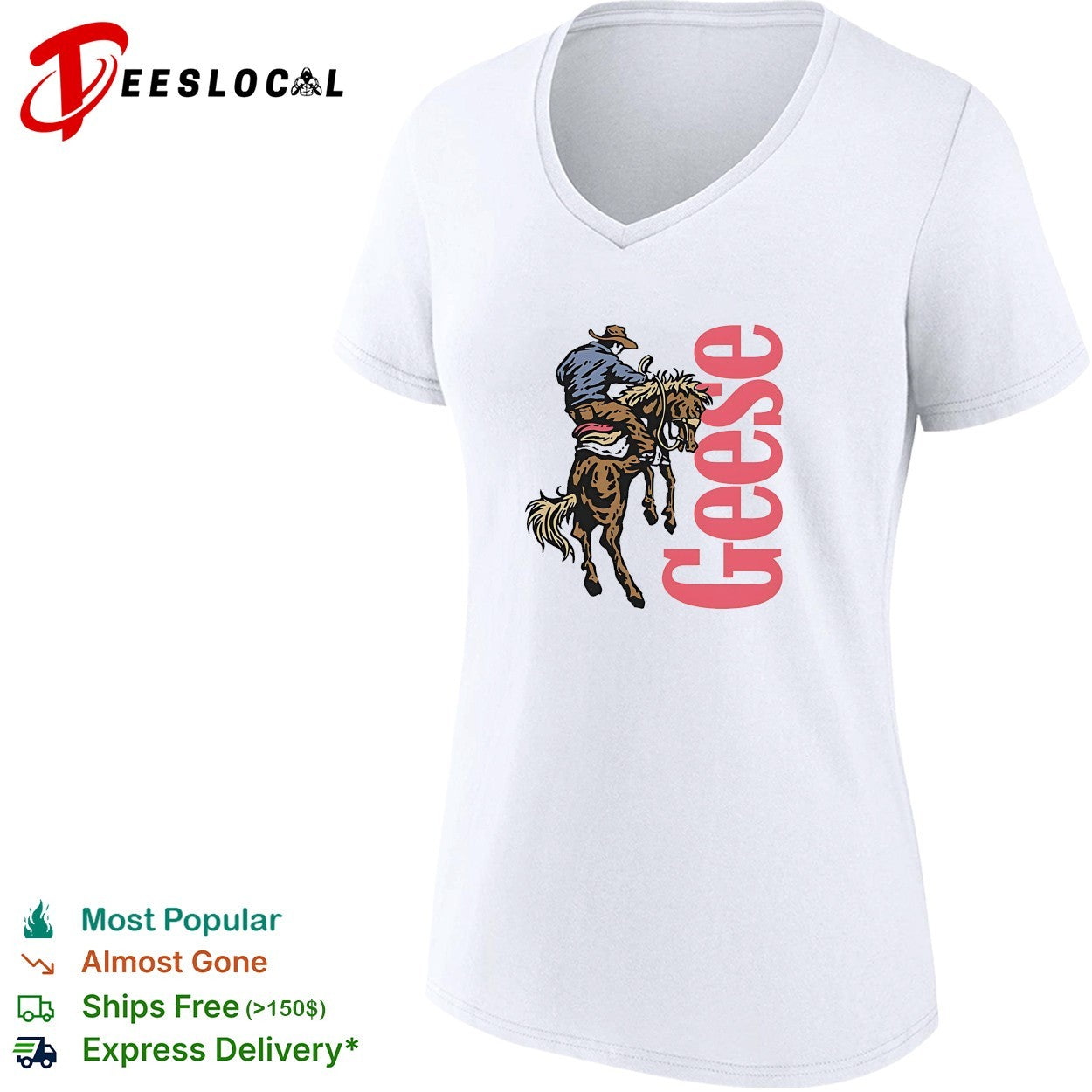 Geese cowboy riding horse shirt