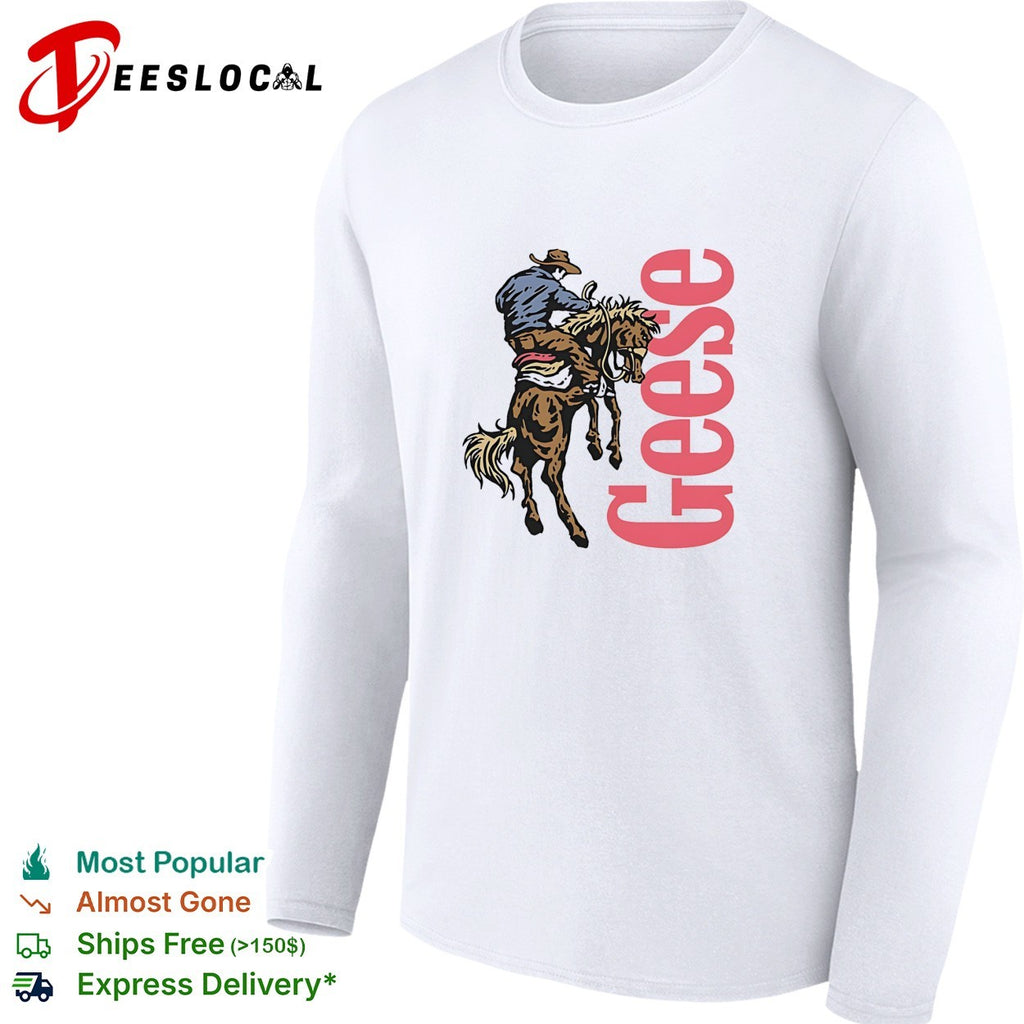 Geese cowboy riding horse shirt