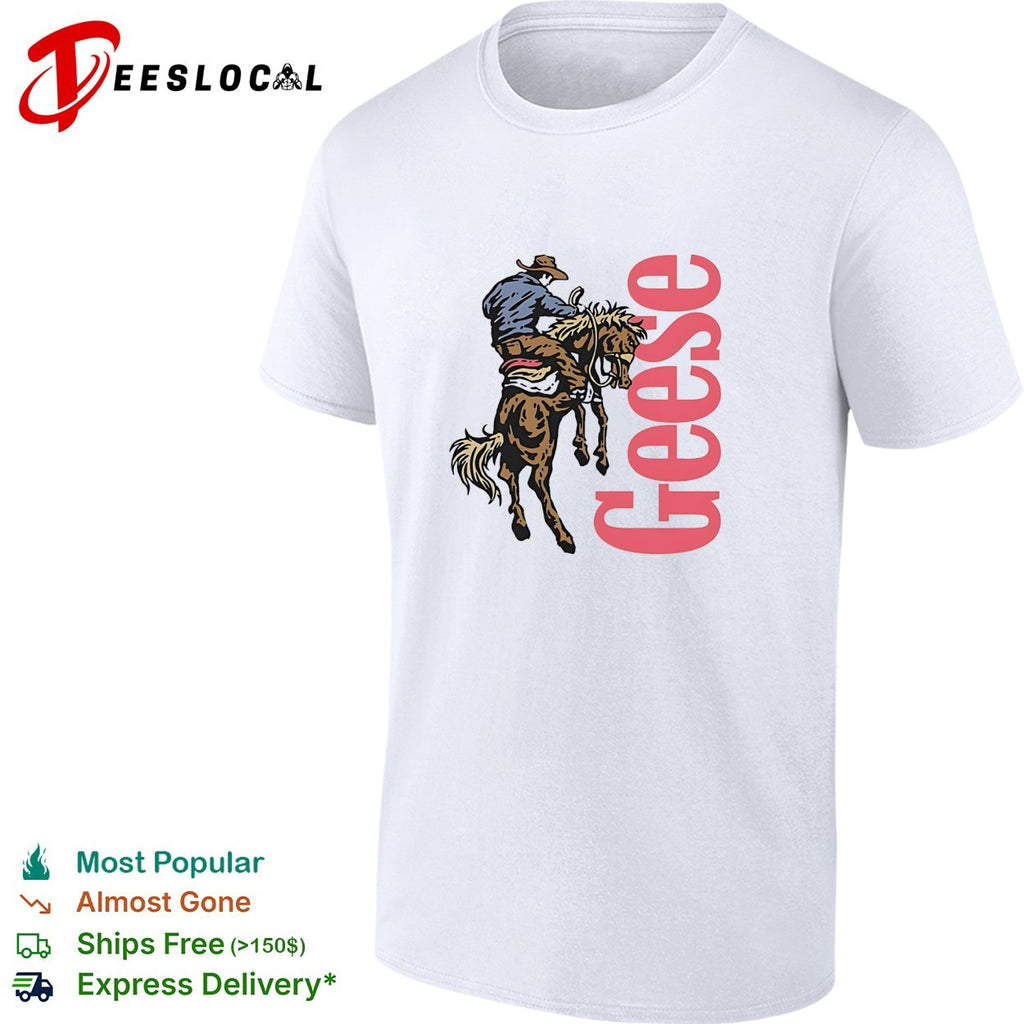 Geese cowboy riding horse shirt