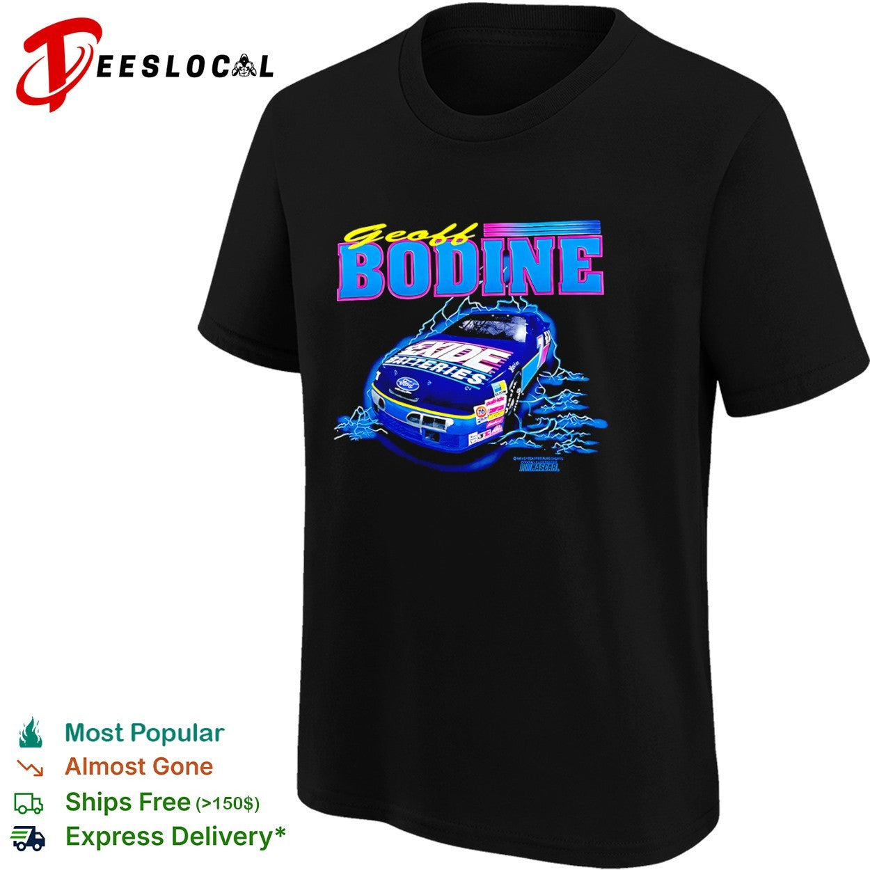 Geoff Bodine Exide Batteries Ford NASCAR 1994 Checkered Flag racing shirt