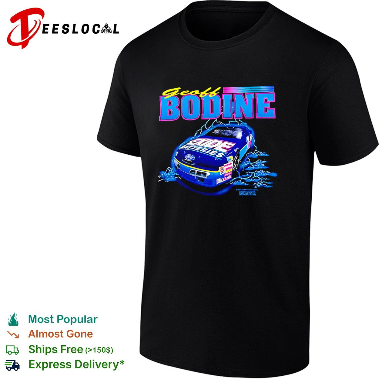 Geoff Bodine Exide Batteries Ford NASCAR 1994 Checkered Flag racing shirt