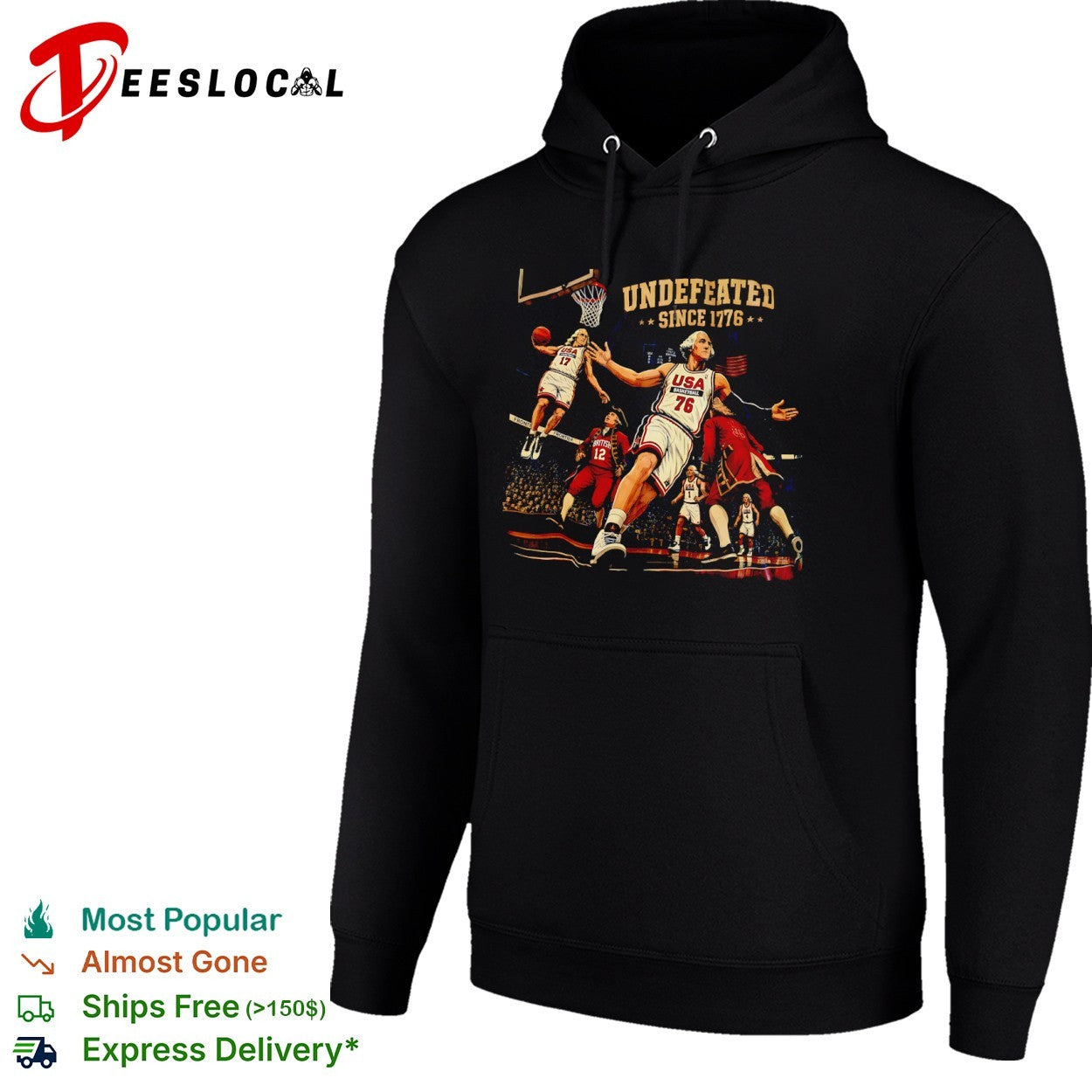 George Washington Undefeated Since 1776 USA Basketball American shirt