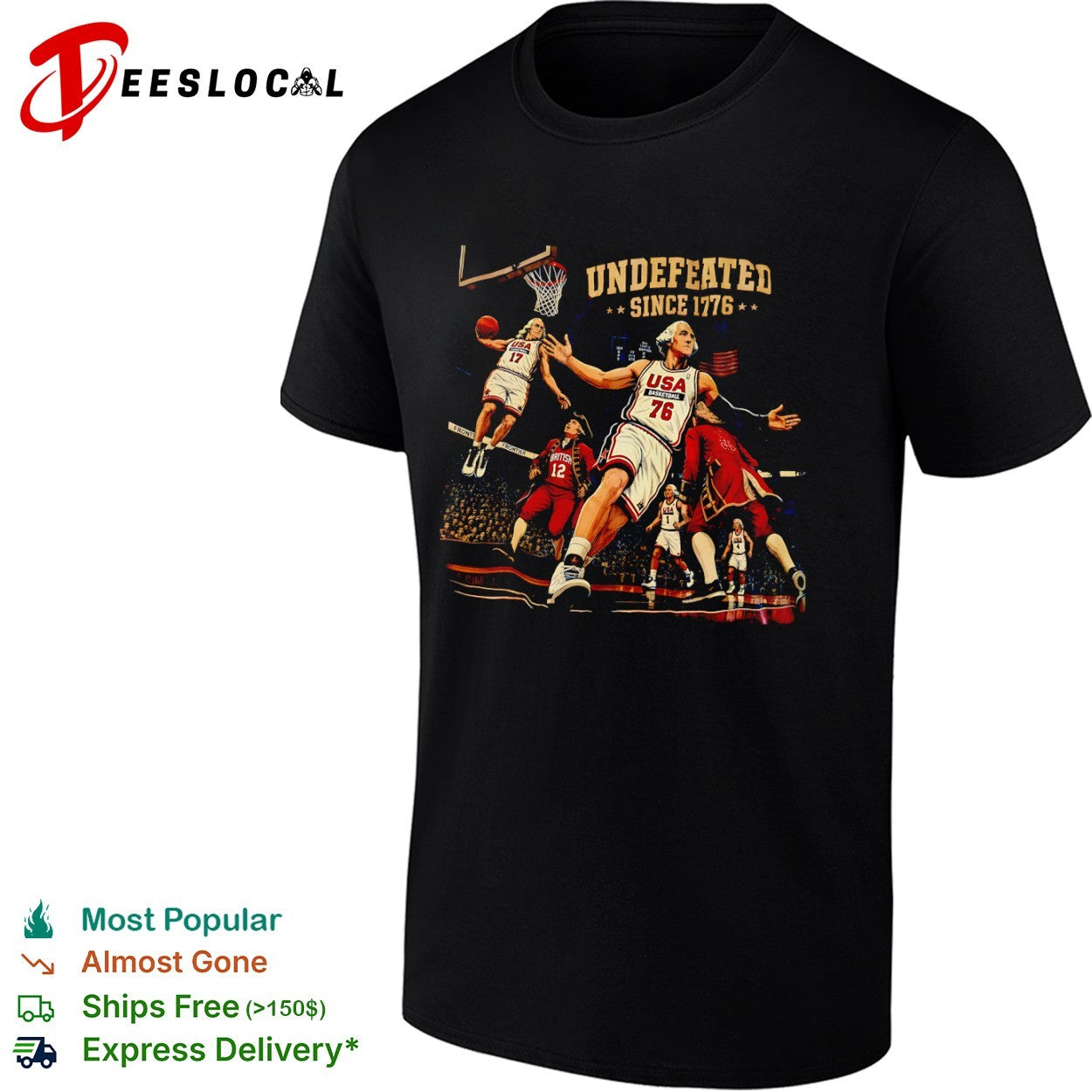 George Washington Undefeated Since 1776 USA Basketball American shirt