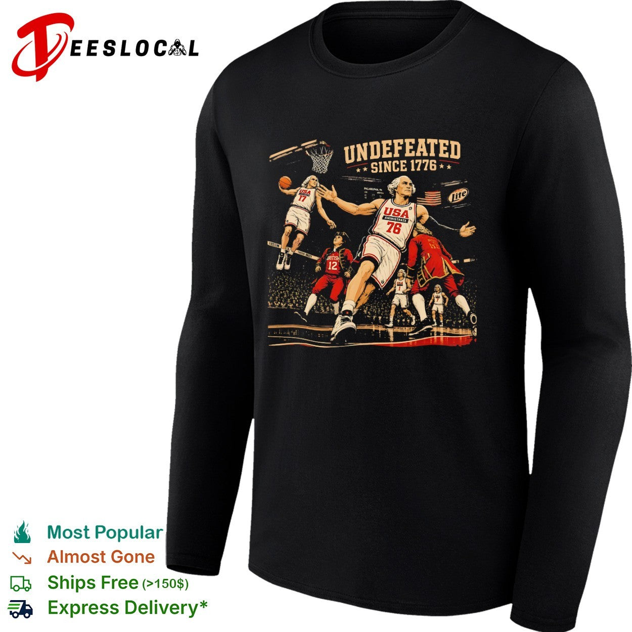 George Washington Undefeated Since 1776 USA Basketball Philadelphia 76 Shirt