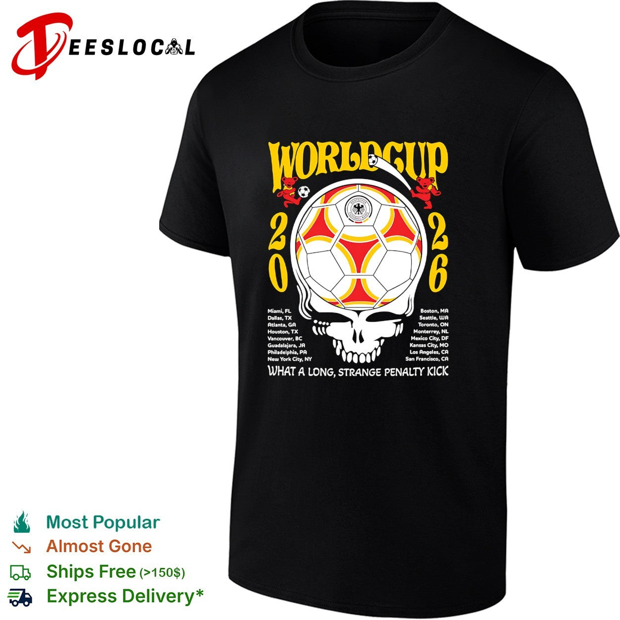 Germany World Cup 2026 Grateful Dead steal your face what a long strange penalty kick shirt