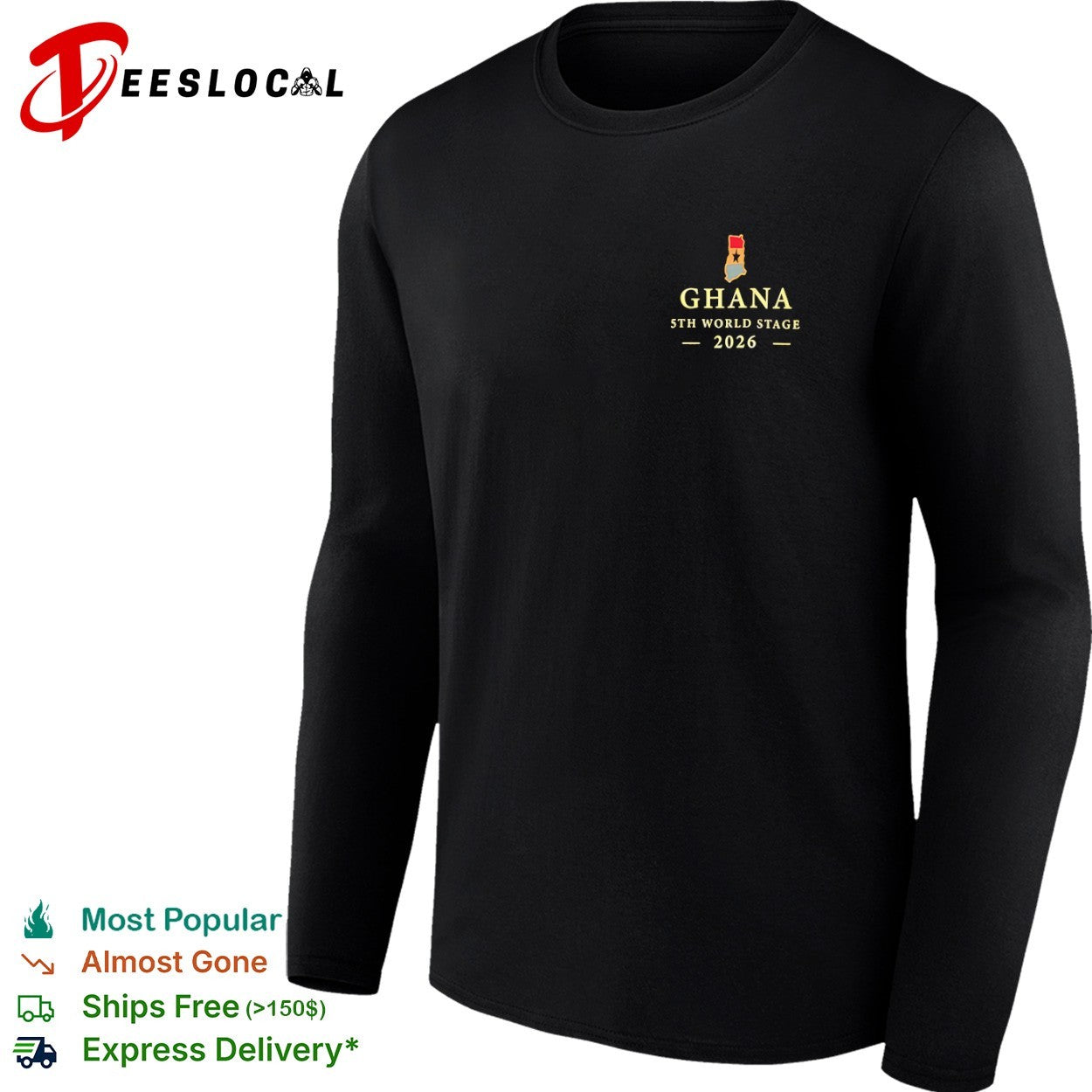 Ghana 5th World Stage 2026 map shirt