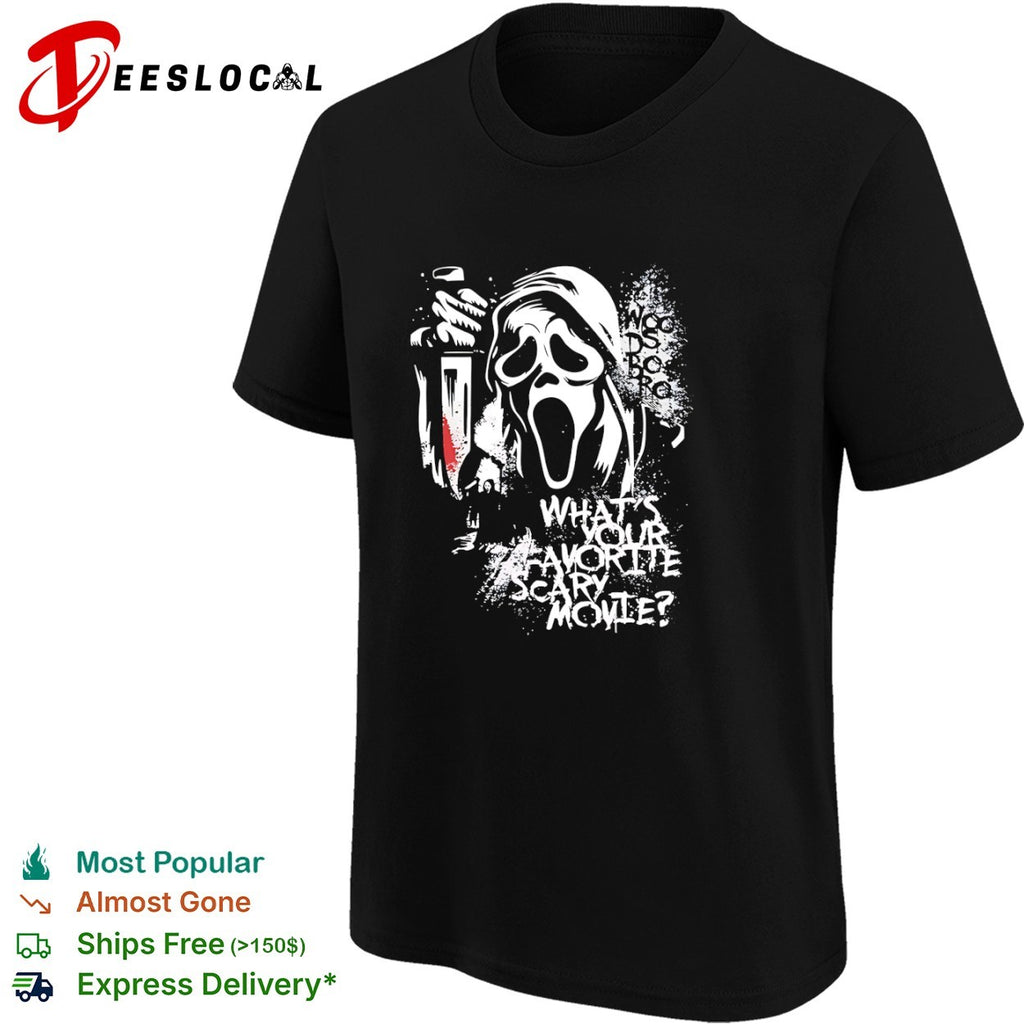Ghostface Woodsboro What Is Your Favorite Scary Movie Horror Film shirt