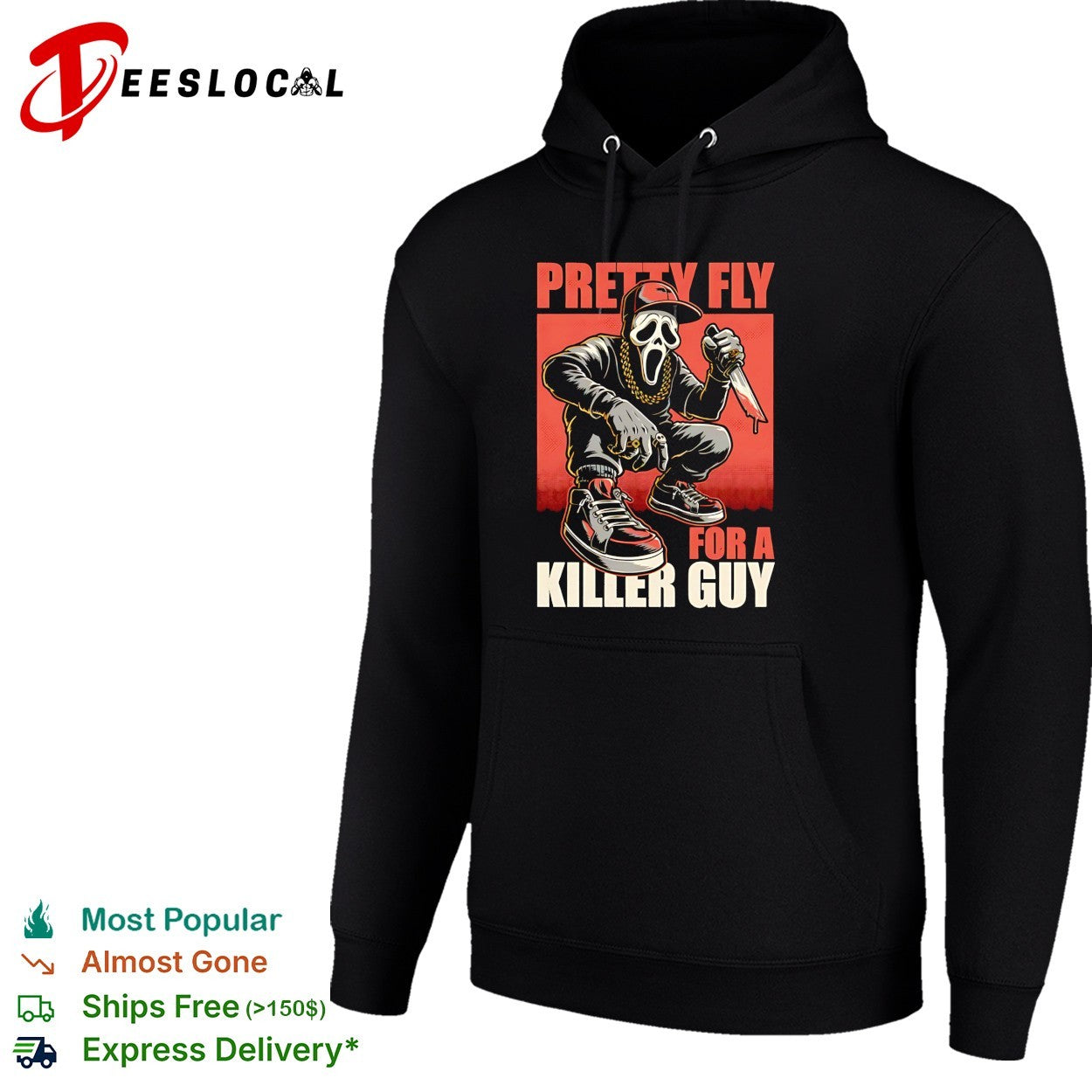 Ghostface holding knight music Horror movie pretty fly for a killer guy shirt