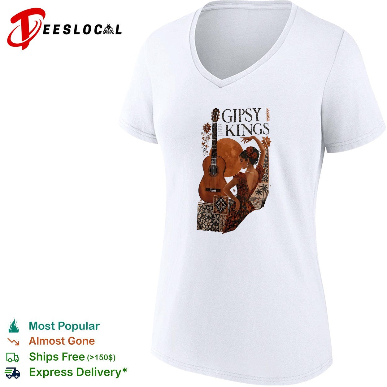 Gipsy Kings flamenco dancer acoustic guitar shirt