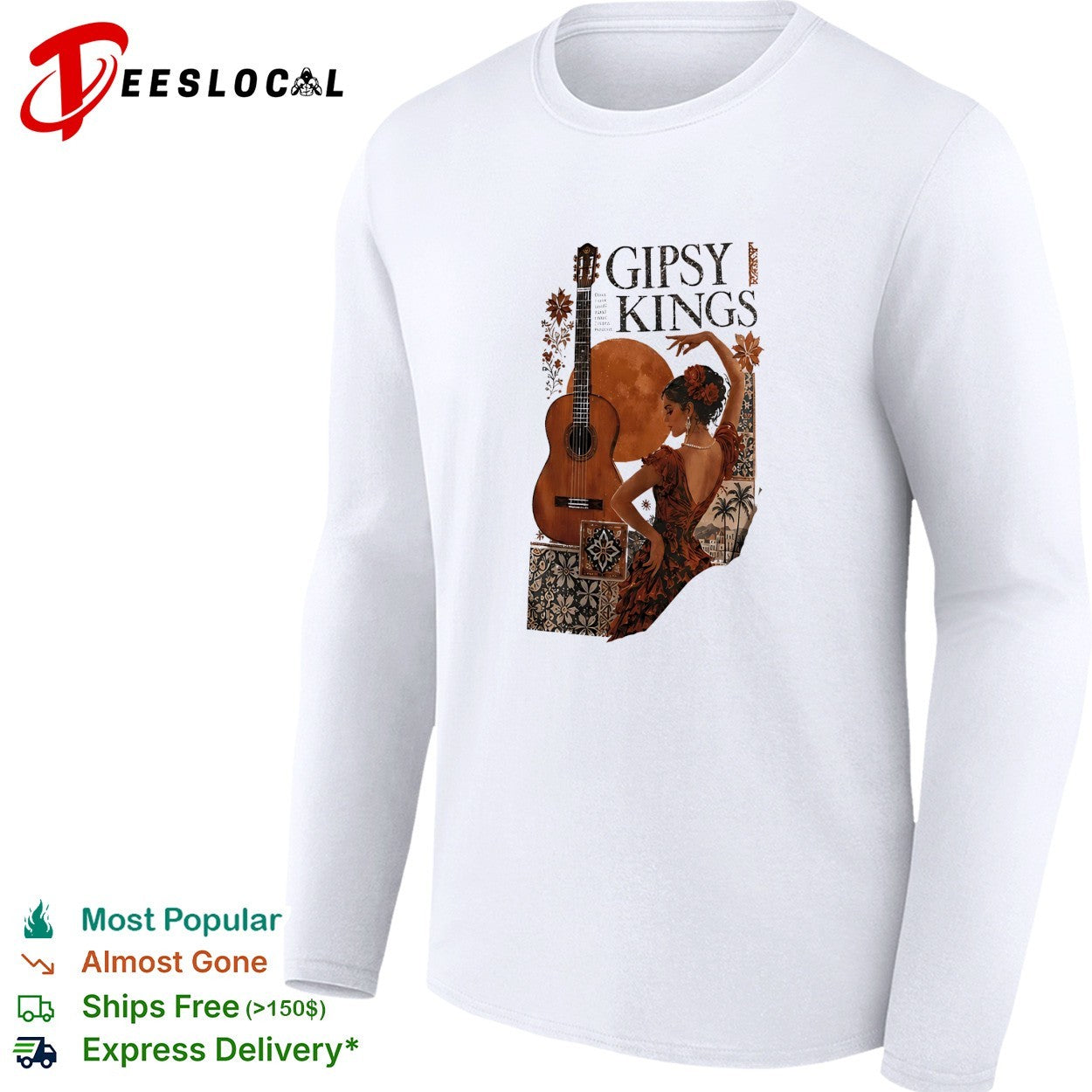 Gipsy Kings flamenco dancer acoustic guitar shirt