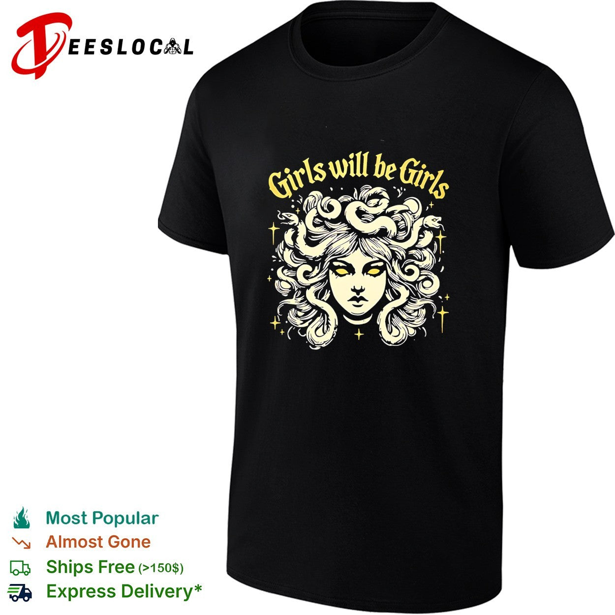 Girls will be girls Medusa gorgon with snakes hair shirt