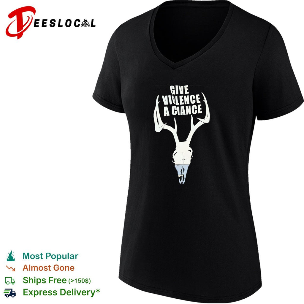 Give violence a chance deer skull hunting archery wildlife shirt