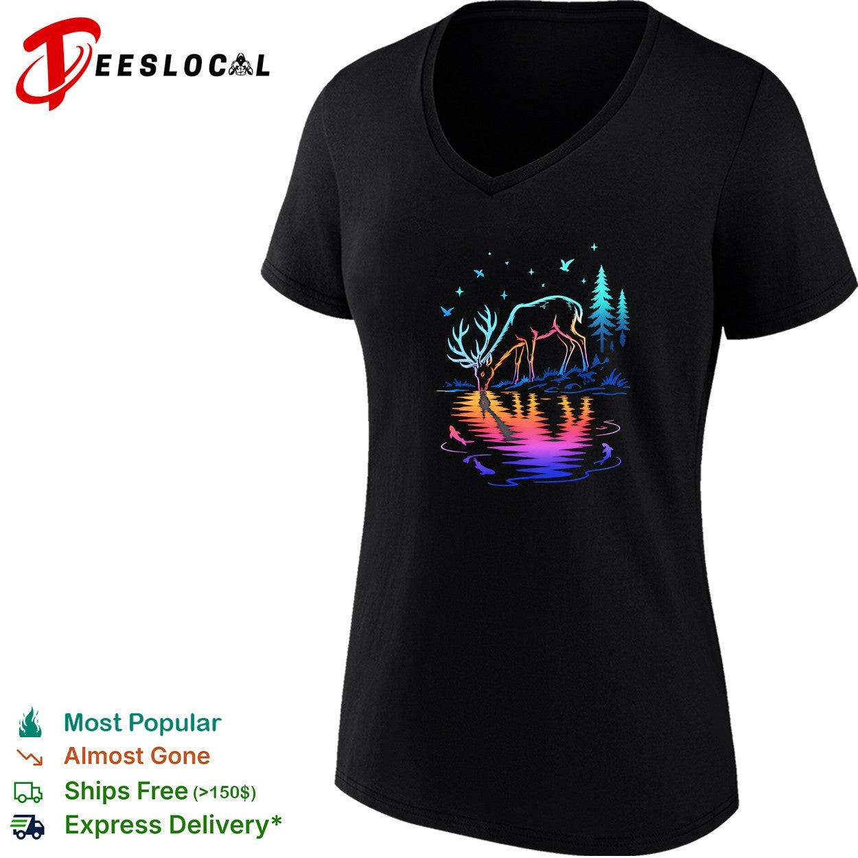 Glowing Deer By The Water Nature Lover’s shirt