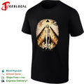 Gojira Magma half skeleton half human devil angel flames pyramid shirt