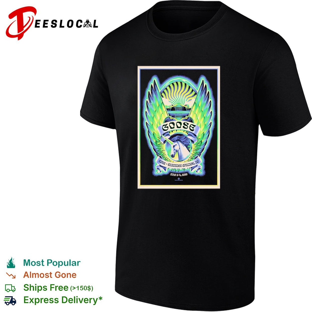 Goose SPAC Saratoga Springs NY July 3 and 4 2026 unicorn wing crest shirt