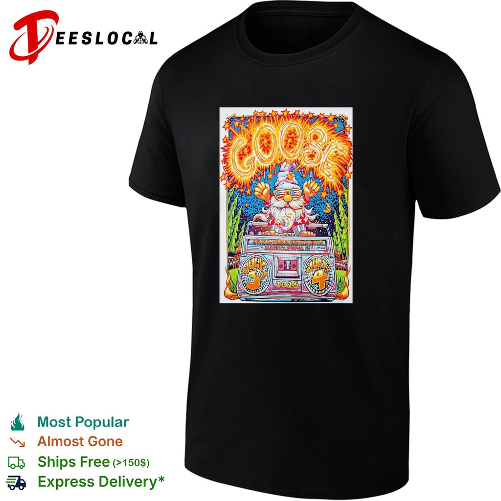 Goose Saratoga Performing Arts Center July 3rd and 4th 2026 gnome fireworks boombox shirt