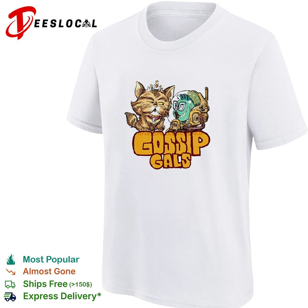 Gossip gals cute royal cat and fish astronaut cartoon shirt