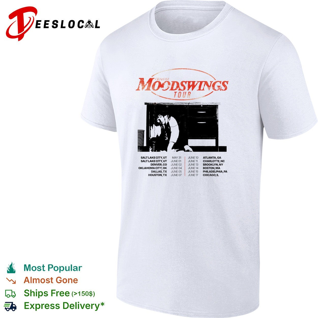 Graham Moodswings tour man under desk shirt