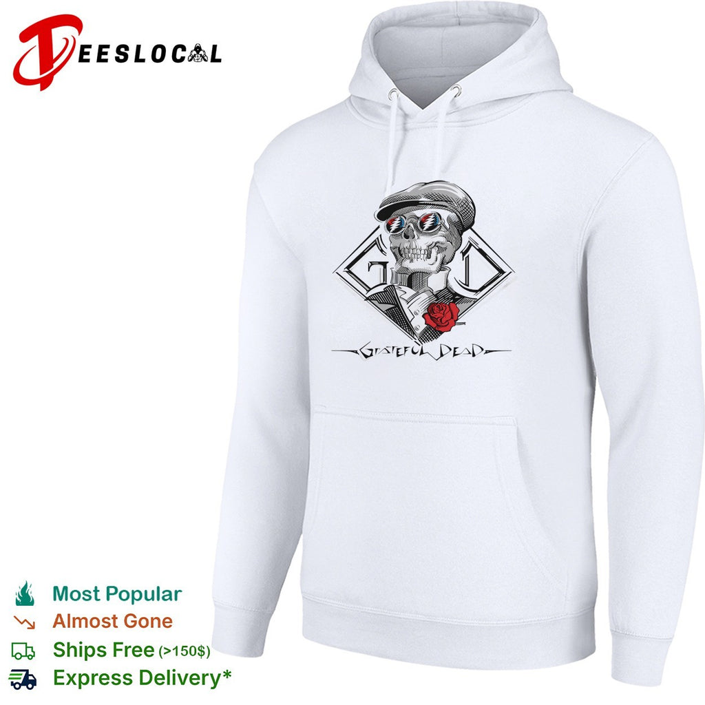 Grateful Dead skull with rose and sunglasses shirt