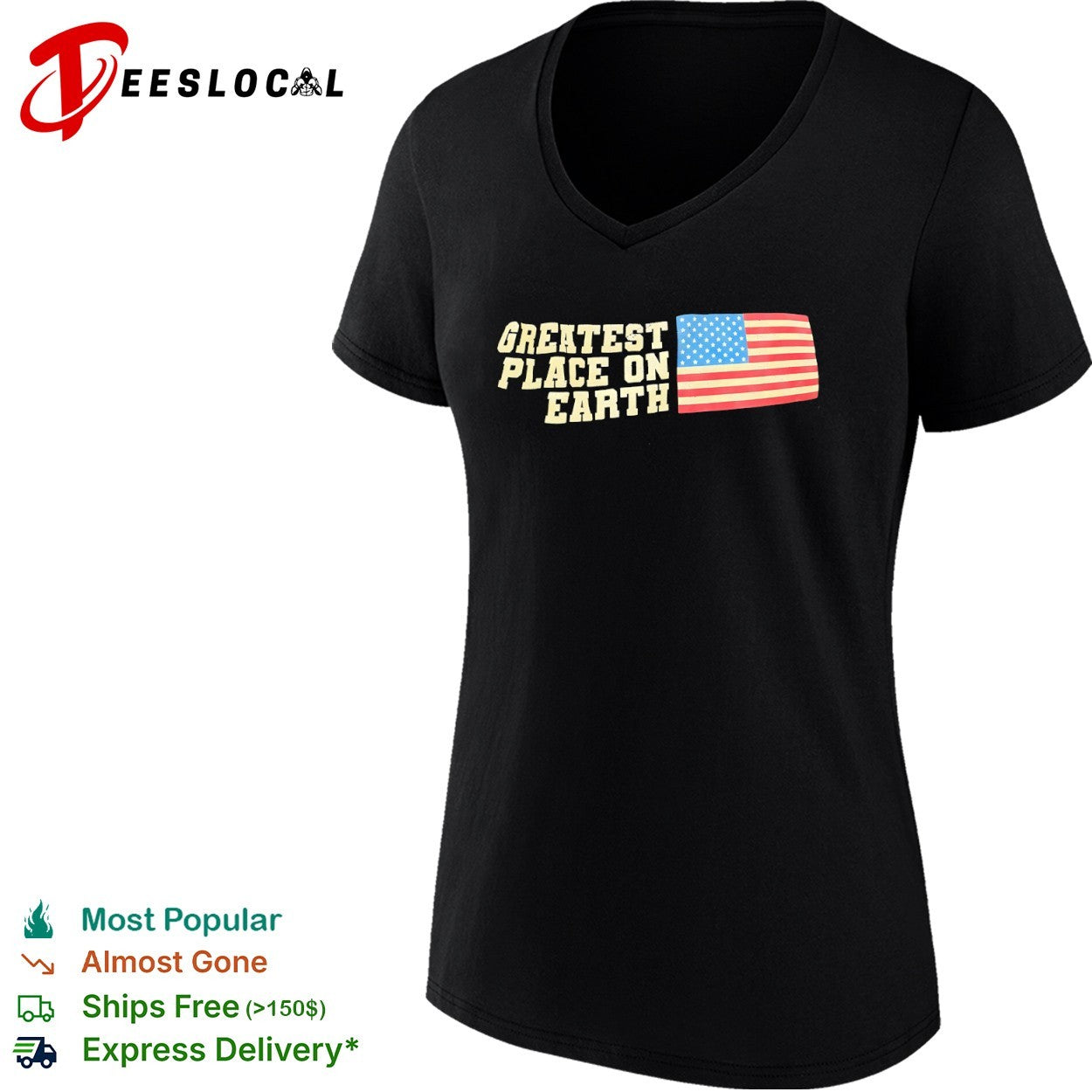 Greatest place on earth USA flag shirt