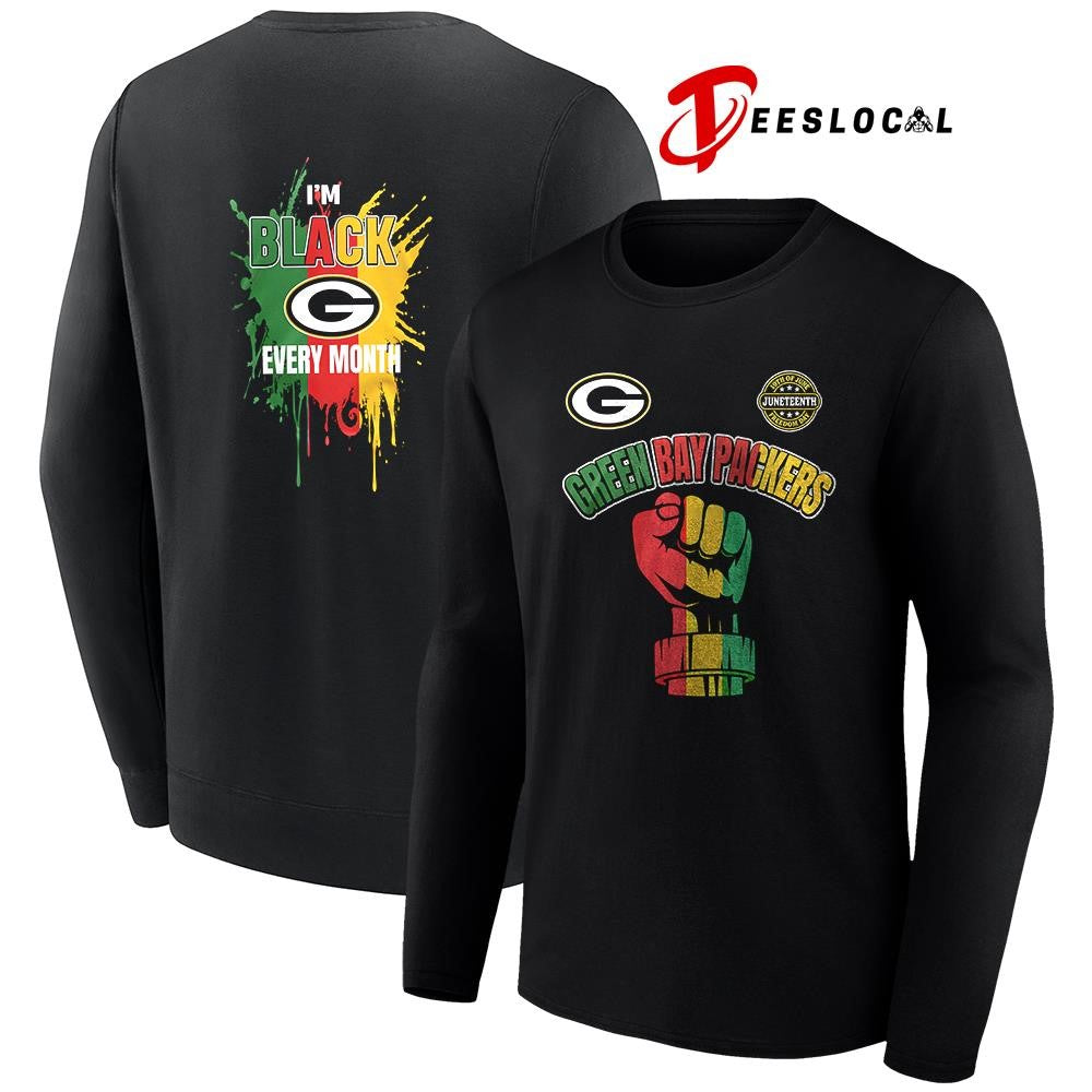 Green Bay Packers x Juneteeth freedom I’m black every month icon shirt