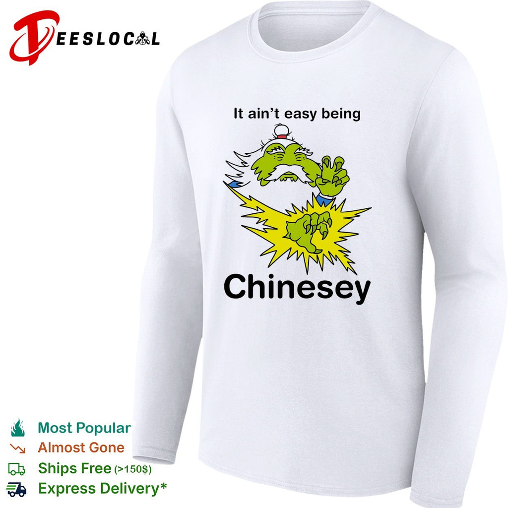 Green creature doing martial arts it ain’t easy being Chinesey shirt