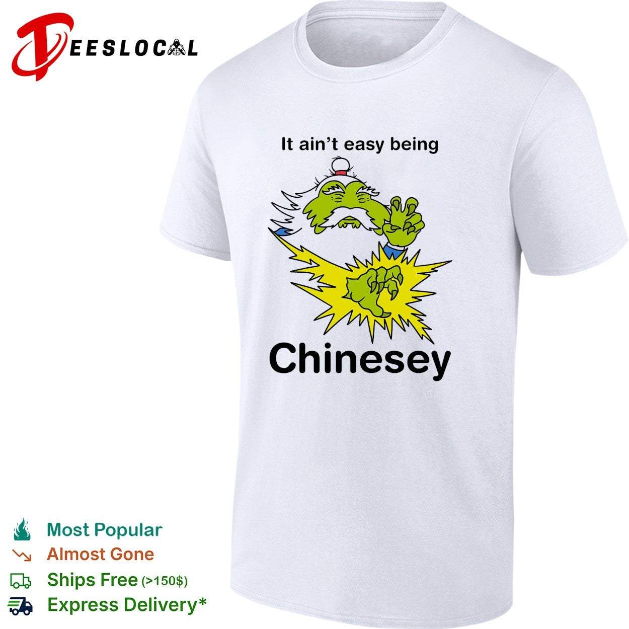 Green creature doing martial arts it ain’t easy being Chinesey shirt