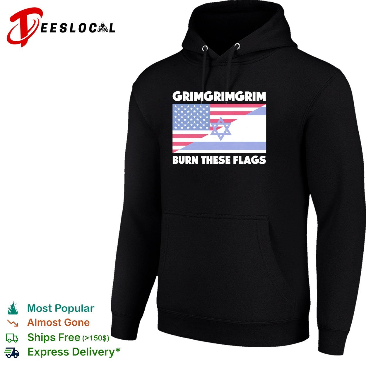 Grimgrimgrim burn these flags USA Israel shirt