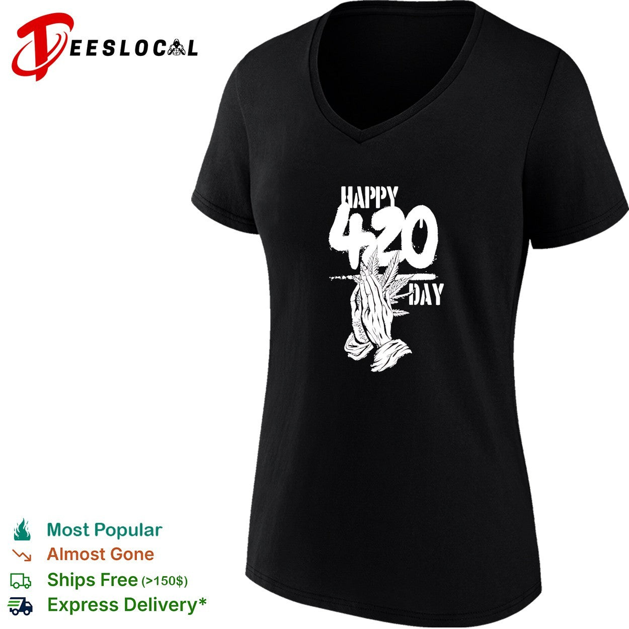 Happy 420 Day praying hands Cannabis Marijuana shirt