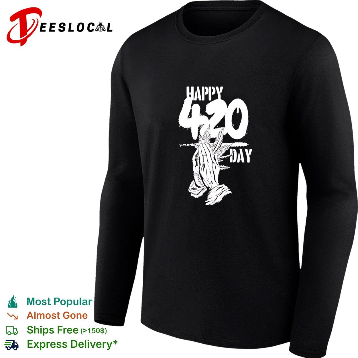 Happy 420 Day praying hands Cannabis Marijuana shirt
