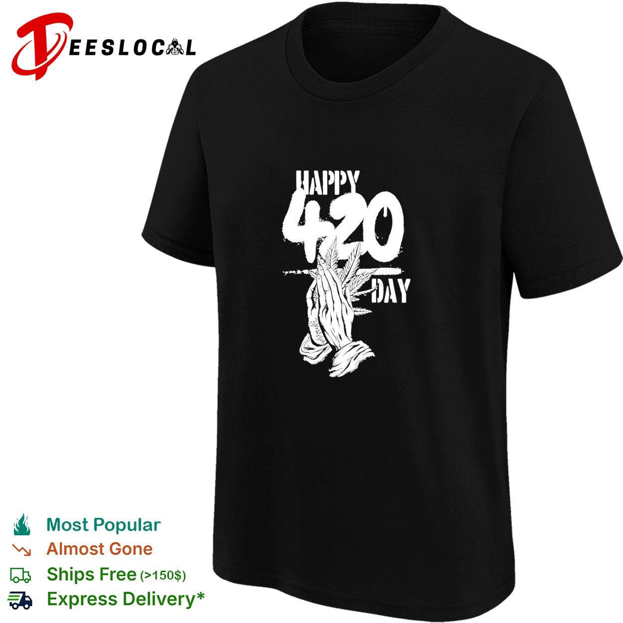 Happy 420 Day praying hands Cannabis Marijuana shirt
