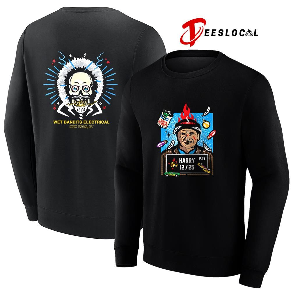 Harry 12 25 Wet Bandits skull logo cartoon Christmas graphic shirt