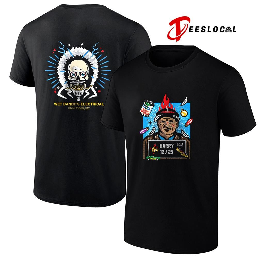 Harry 12 25 Wet Bandits skull logo cartoon Christmas graphic shirt