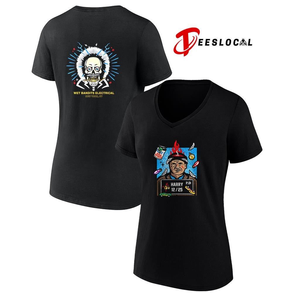 Harry 12 25 Wet Bandits skull logo cartoon Christmas graphic shirt