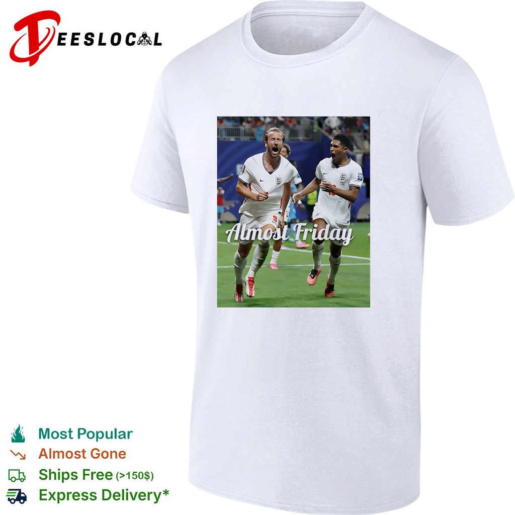 Harry Kane and Jude Bellingham England celebrating Almost Friday football shirt