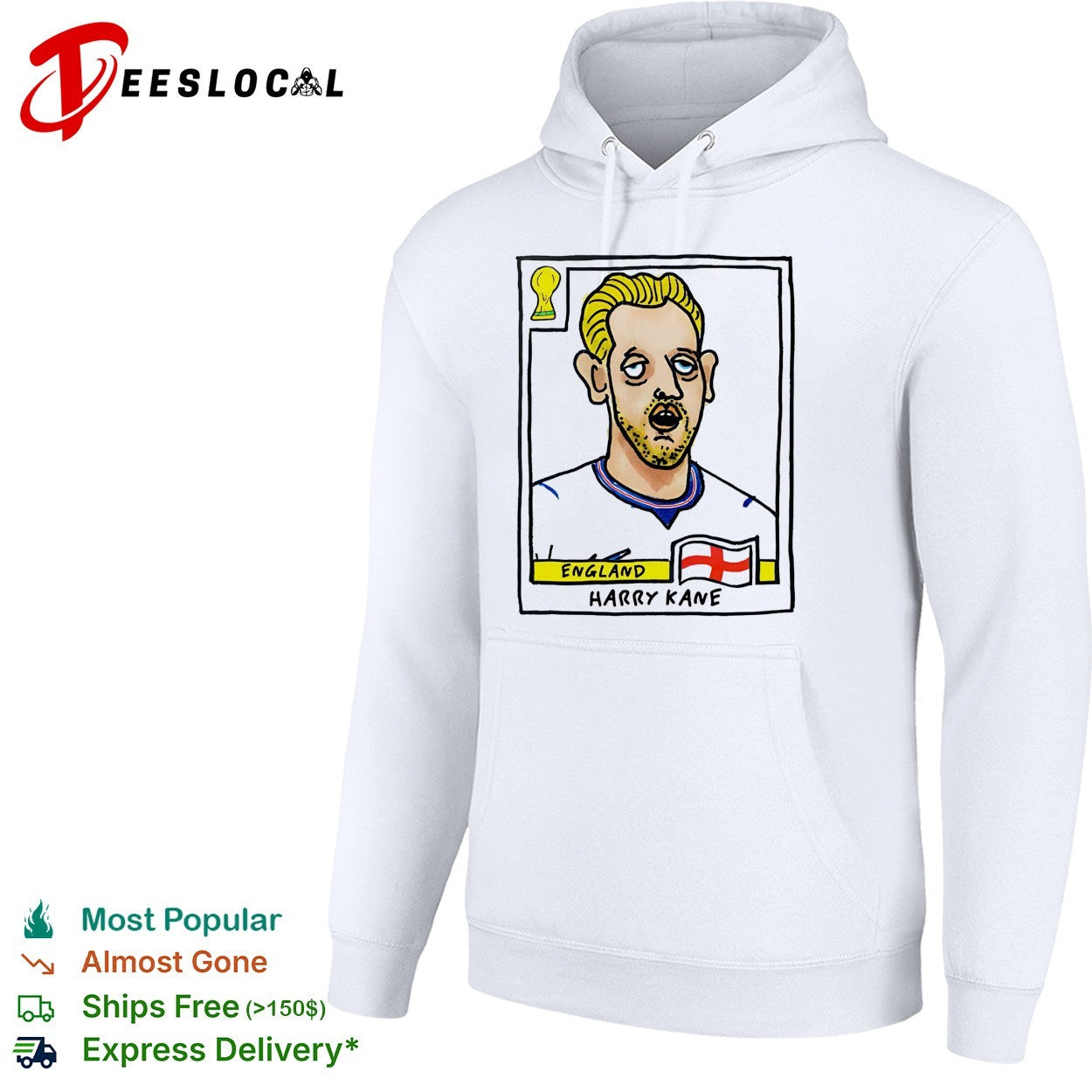 Harry Kane caricature football trading card England shirt