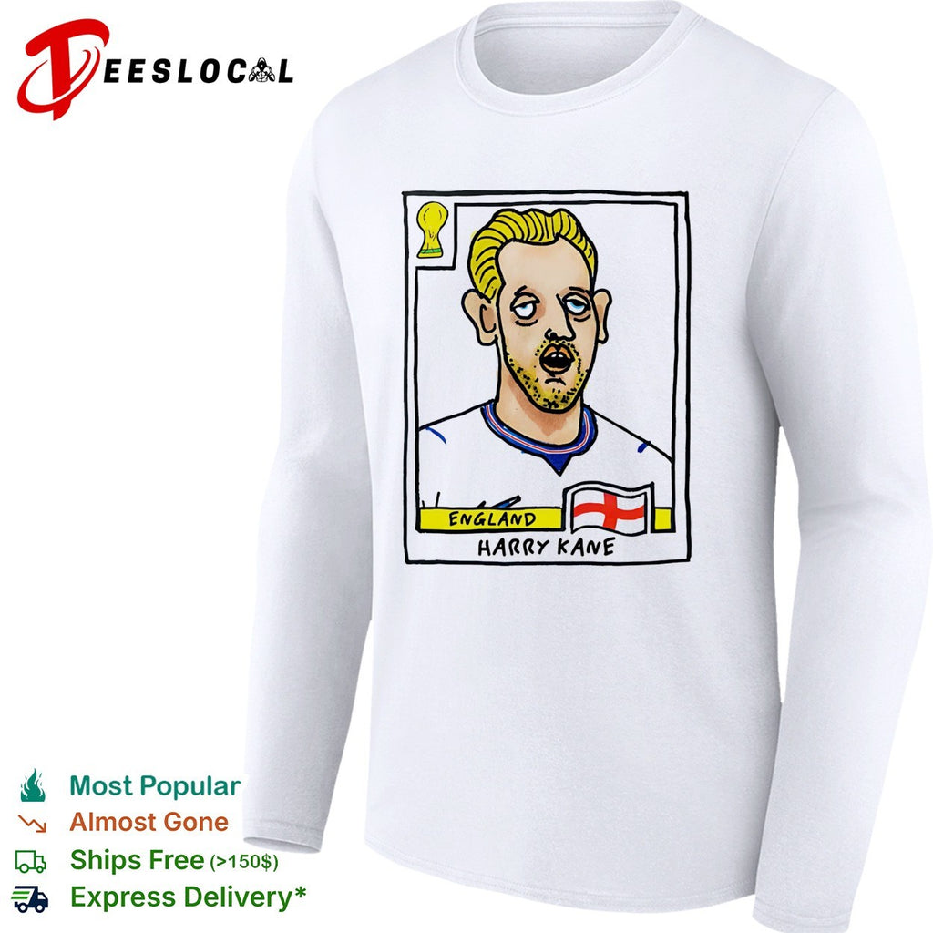 Harry Kane caricature football trading card England shirt