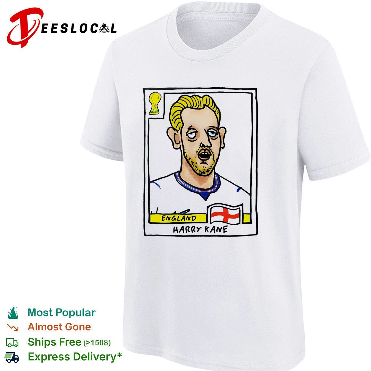 Harry Kane caricature football trading card England shirt